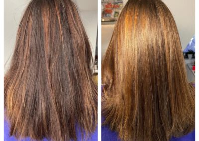 Vor und nach der Behandlung mit Effect Hair Care